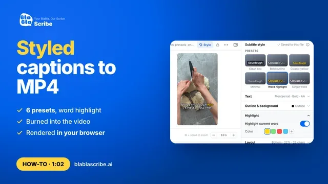 Añadir subtítulos con estilo y descargar el vídeo en MP4
