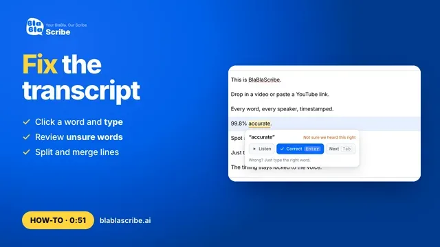 How to edit a transcript and fix mistakes