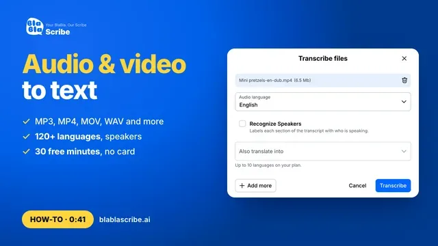 How to transcribe an audio or video file