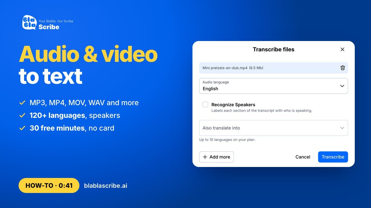 How to transcribe an audio or video file
